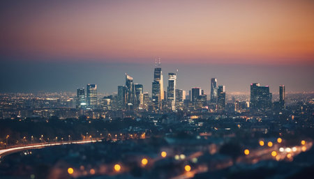Night view of Moscow city from the observation deck of the observation deckの素材