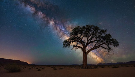 Milky Way over the Namib Desert, Namibia, Africaの素材