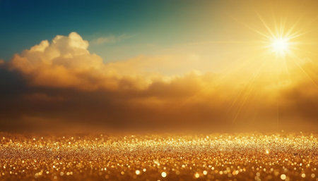 Golden glitter vintage lights background. Glitter vintage lights background. Golden vintage lights background.の素材