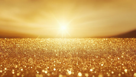 golden glitter vintage lights background. gold and black. de-focusedの素材