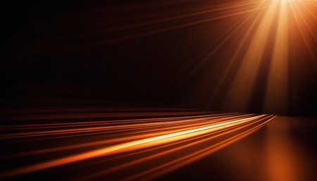 abstract image of speed motion on a dark background with lens flareの素材