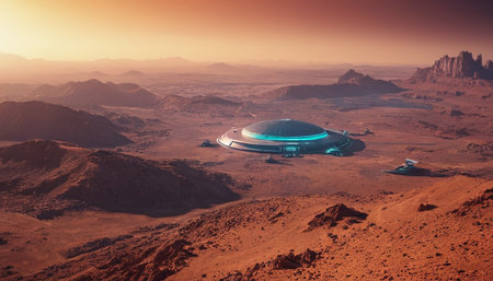 Alien Planet - 3D Rendered Computer Artwork. Science fiction image.の素材