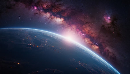 Earth from space showing the beauty of space exploration. 3D renderingの素材