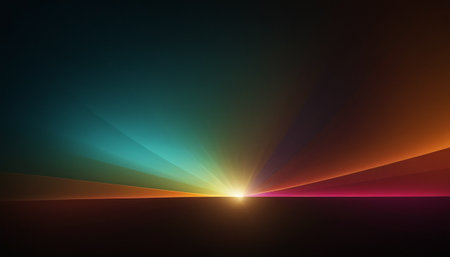 abstract background with lighting effect, rainbow colors, 3d renderの素材