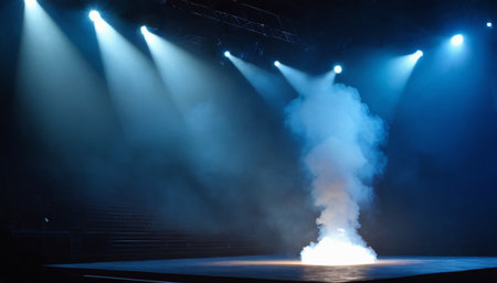 Stage Spotlight with smoke and spotlights, Stage Spotlight with smoke and spotlightsの素材