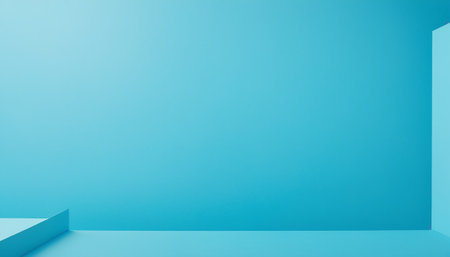 Empty blue room with blue wall and floor. 3d rendering.の素材