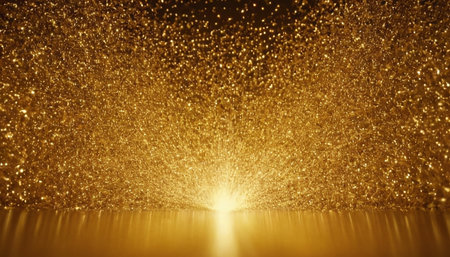golden glitter lights abstract background. christmas, new year concept.の素材