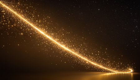 Abstract light lines with bokeh effect on black background. 3d renderingの素材