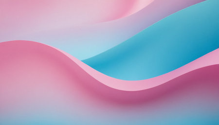 Abstract background with pink and blue waves. 3d rendering, 3d illustration.の素材