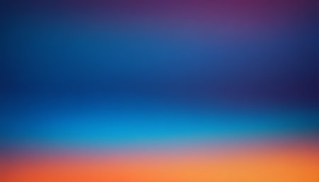 Abstract blue and orange gradient background with copy space. Colorful sunset sky.の素材