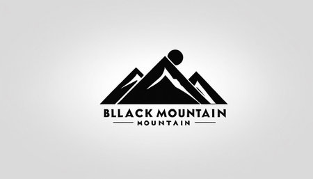 Black and white mountain logo design. Vector illustration for your business.の素材
