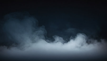 Fog or smoke on black background. Realistic cloud. 3d renderingの素材