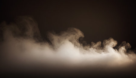 Cloud of smoke on a black background. 3d rendering, 3d illustration.の素材