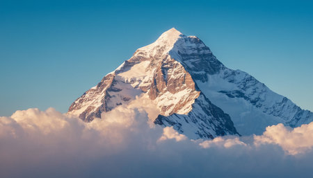 Mountain peak in Himalayas, Annapurna Conservation Area, Nepalの素材