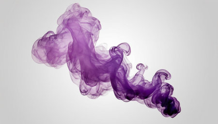 Purple smoke isolated on a white background. 3d rendering.の素材