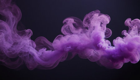 Purple smoke on a black background. Background from the smoke of vapeの素材