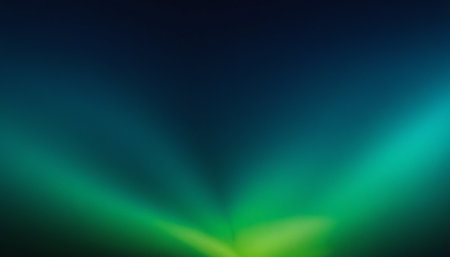 Abstract background with bokeh defocused lights. Green and blue colors.の素材
