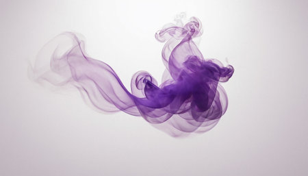 Purple smoke on a white background. Studio shot. Abstract background.の素材