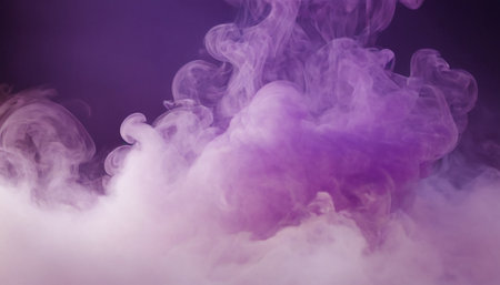 purple smoke on a black background. Background from the smoke of vapeの素材