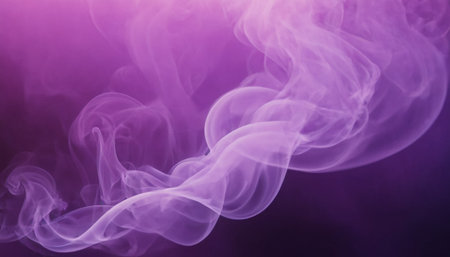 Purple smoke on black background. Abstract background. Copy space.の素材