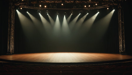 Stage Spotlight with red seats and spotlights, Stage Spotlight with red seats and spotlightsの素材