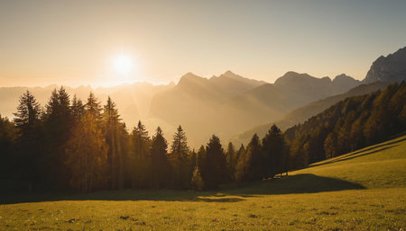 Sunset in the Dolomites, South Tyrol, Italyの素材