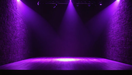 Purple stage with spotlights, Stage Spotlight with Spotlights Backgroundの素材