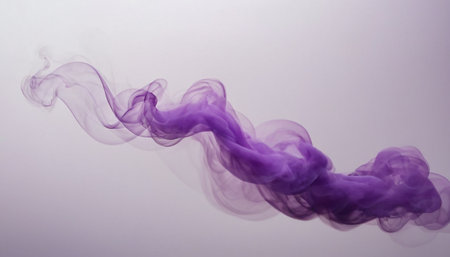 Purple smoke on a white background. Shallow depth of field.の素材