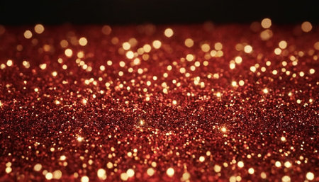 glitter vintage lights background. gold and red. de-focusedの素材