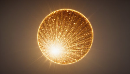 Sun with lens flare and bokeh effect. 3d renderingの素材