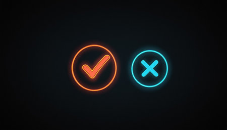 Check mark and cross icons on black background. 3D rendering illustrationの素材