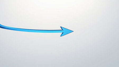 Blue arrow pointing in the right direction on a white background. 3d renderingの素材