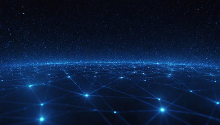 Abstract digital network connection background. Technology concept. 3D Renderingの素材