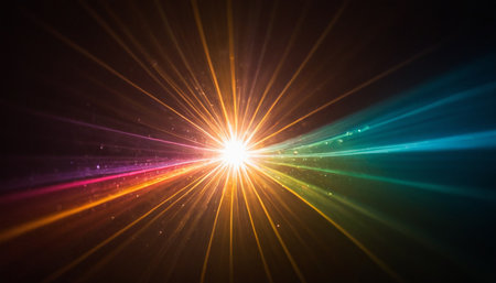 abstract of sun with flare. natural background with lights and sunshine wallpaperの素材