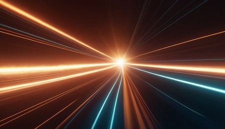 Abstract image of a fast moving car with lens flare effect. Backgroundの素材