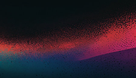 abstract background with colorful halftone dots in black and redの素材