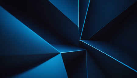 Abstract blue geometric background, 3d rendering, computer digital illustration.の素材