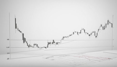financial chart on the white background. 3d rendering and illustration.の素材