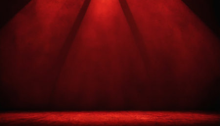 Red stage background with spotlight. Red stage background. Red stage backgroundの素材