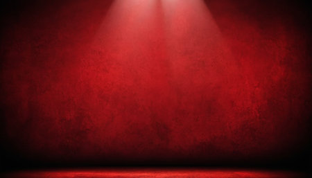 Red stage background with spotlight and copy space for your text or imageの素材