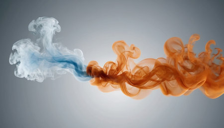 Smoke on grey background. 3d rendering, 3d illustration.の素材