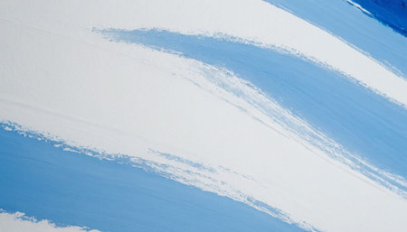 Blue and white paint brush strokes on canvas. Abstract art background.の素材