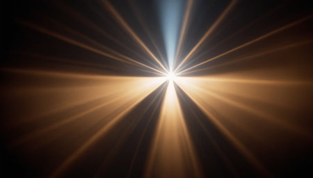 sun rays with lens flare and bokeh effect, abstract backgroundの素材