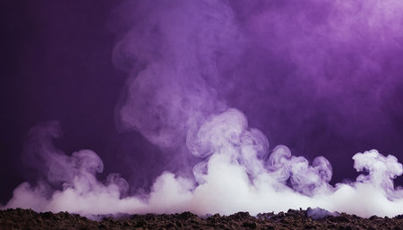 Violet smoke rising from a volcano in Hawaii, United States of Americaの素材
