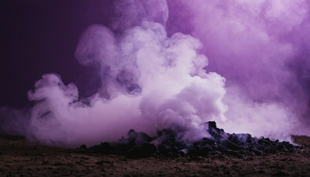 Vape concept. Smoke from a vape on a dark background.の素材