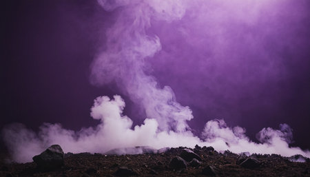 Smoke from the eruption of Mount Etna, Sicily, Italyの素材