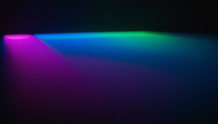 abstract multicolor background with rays of light and lens flareの素材