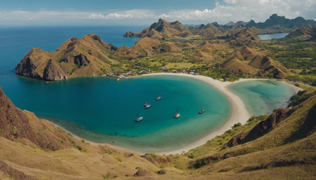 Aerial view of the island of Nusa Penida, Indonesiaの素材