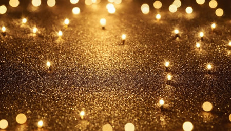 golden glitter vintage lights background. gold and black. de focusedの素材