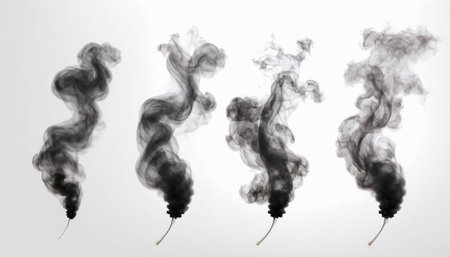 Smoke isolated on a white background. 3d rendering, 3d illustration.の素材